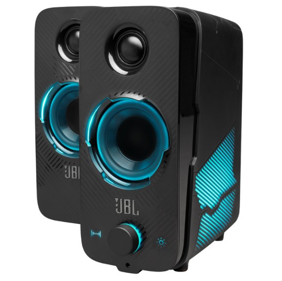 Колонки 2.0 JBL Quantum Duo / 20W / Bluetooth / Питание - 220В / Чёрный / корпус - пластик Колонки 2.0 JBL Quantum Duo / 20W / Bluetooth / Питание - 220В / Чёрный / корпус - пластик
