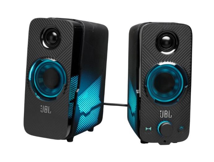 Колонки 2.0 JBL Quantum Duo / 20W / Bluetooth / Питание - 220В / Чёрный / корпус - пластик Колонки 2.0 JBL Quantum Duo / 20W / Bluetooth / Питание - 220В / Чёрный / корпус - пластик