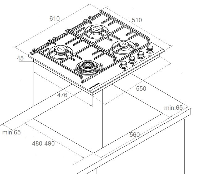 Варочная панель Kuppersberg FS603 W Silver Варочная панель Kuppersberg FS603 W Silver
