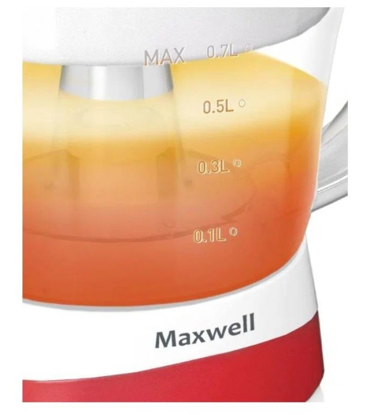 Соковыжималка для цитрусовых Maxwell MW-1109, белый/красный