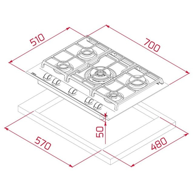 Газовая варочная панель TEKA GZC 75330 XBC BK