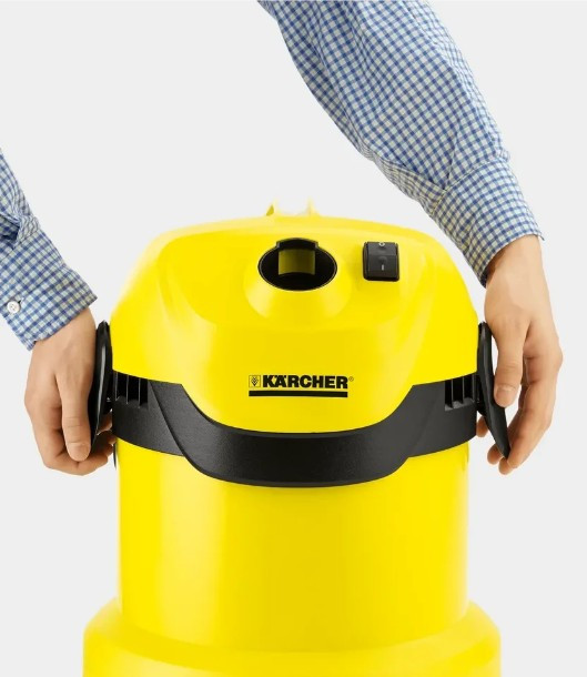 Профессиональный пылесос KARCHER WD 2, 1000 Вт, желтый Профессиональный пылесос KARCHER WD 2, 1000 Вт, желтый