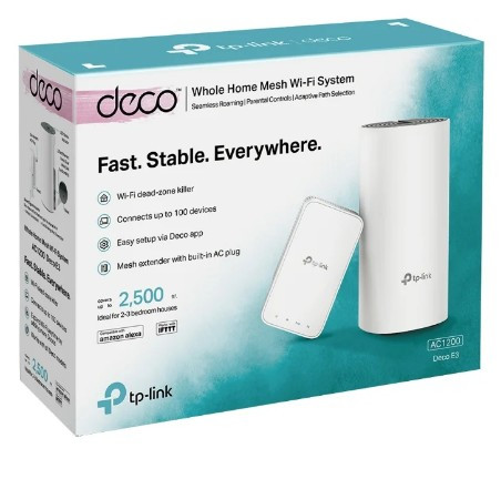 Домашняя Mesh Wi-Fi система TP-LINK Deco E3(2-pack), AC1200 Домашняя Mesh Wi-Fi система TP-LINK Deco E3(2-pack), AC1200