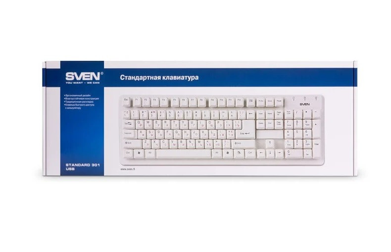 Клавиатура SVEN Standard 301 White USB
