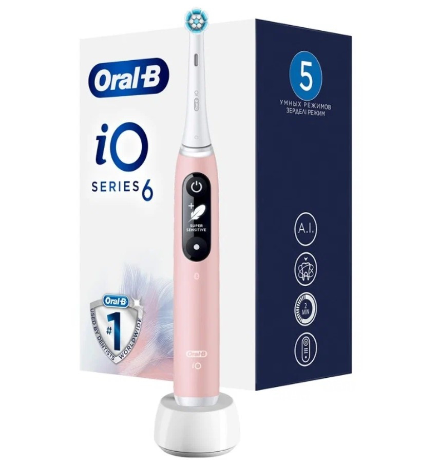 Электрическая зубная щетка Oral-B iO 6 Pink Sand, розовый песок