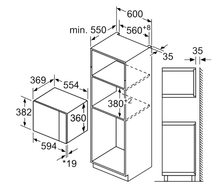 Встраиваемая микроволновая печь BOSCH BFL554MW0