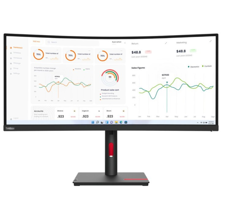 Монитор LENOVO ThinkVision T34w-30 34" 3440x1440px 4 ms Curved