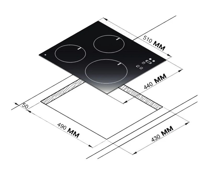 Индукционная варочная панель Korting HI 42031 B, черный