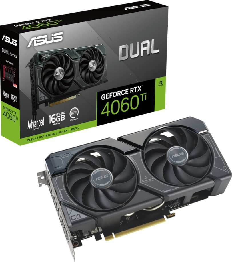 Видеокарта ASUS Dual GeForce RTX 4060 Ti Advanced Edition 16GB