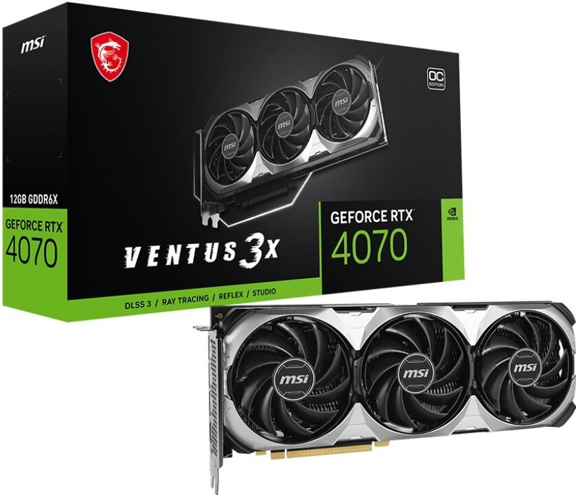 Видеокарта MSI GeForce RTX 4070 Ventus 3x E 12GB OC DLSS 3