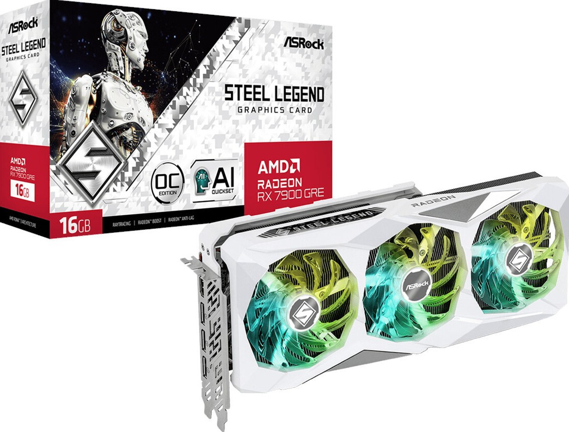 Видеокарта ASROCK Radeon RX 7900 GRE Steel Legend OC 16GB