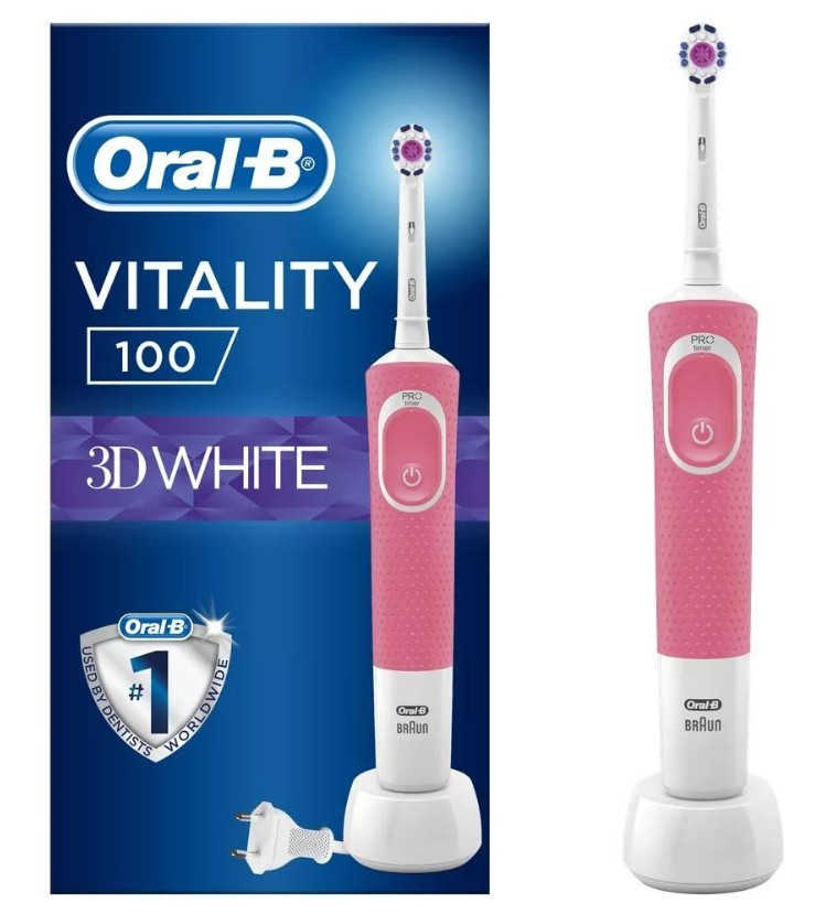 Зубная щетка Oral-B Vitality D100.413.1 3D White/Pink Зубная щетка Oral-B Vitality D100.413.1 3D White/Pink