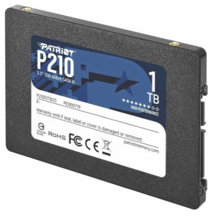 Диск SSD2.5" 1024Gb (1Tb) PATRIOT P210 series SATA3 (6Gb/s) Скорость записи/Скорость чтения - 430/520 Мб/с ( P210S1TB25 )