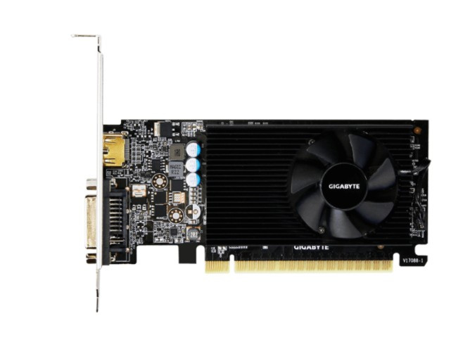 Видеокарта GigaByte GeForce GT730 LP (902/5000) GDDR5 2048MB 64-bit, PCI-E16x 3.0. Количество поддерживаемых мониторов - 3. (DVI-D, HDMI)