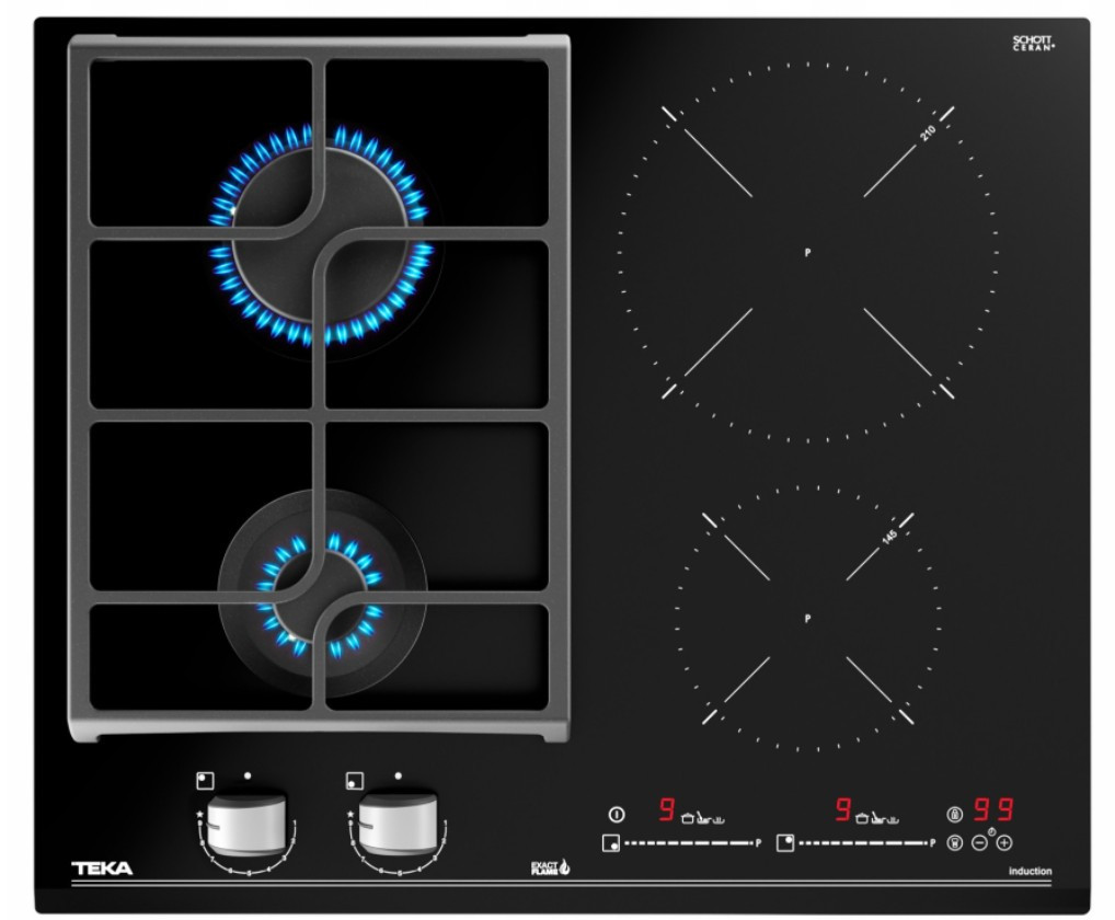 Газово-индукционная варочная панель Teka JZC 64322 ABC BK (E4)