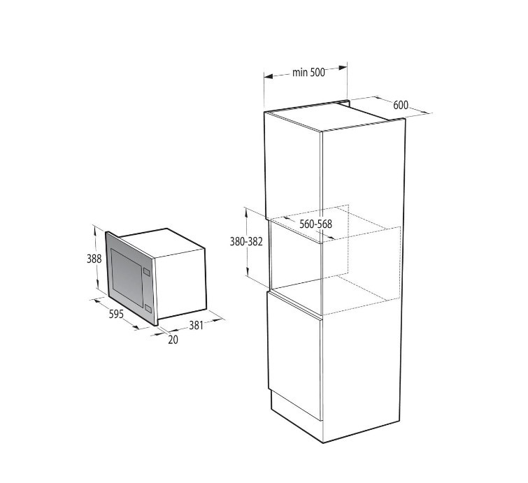 Встраиваемая микроволновая печь Gorenje BM251SG2BG Встраиваемая микроволновая печь Gorenje BM251SG2BG