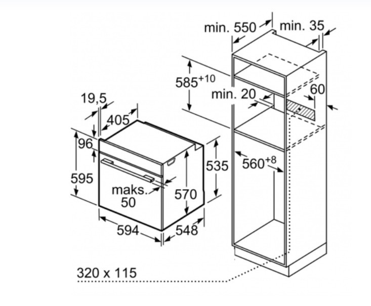 Духовой шкаф Bosch HBA530BS0S