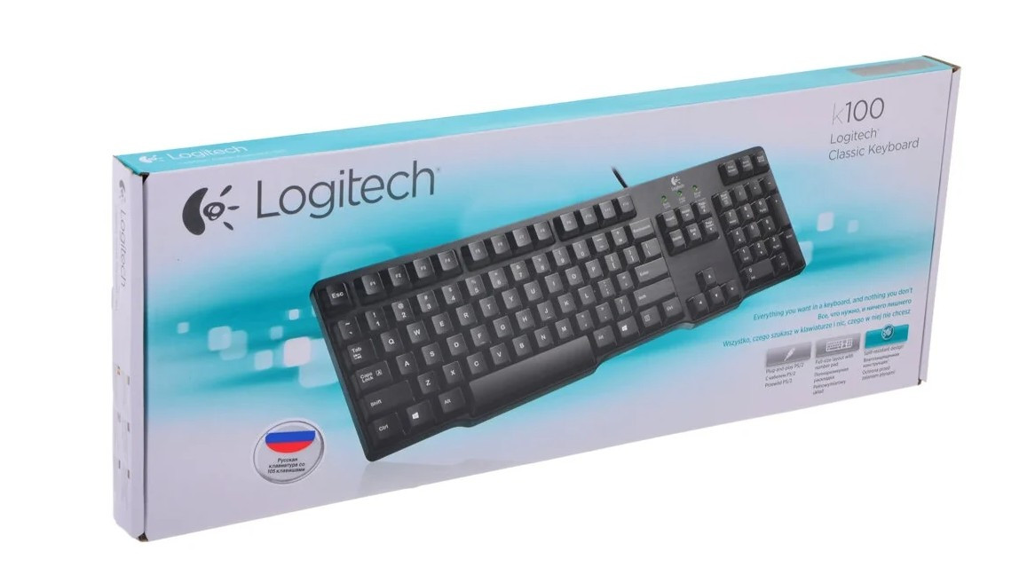 Клавиатура Logitech Classic Keyboard K100 Black PS/2 Клавиатура Logitech Classic Keyboard K100 Black PS/2