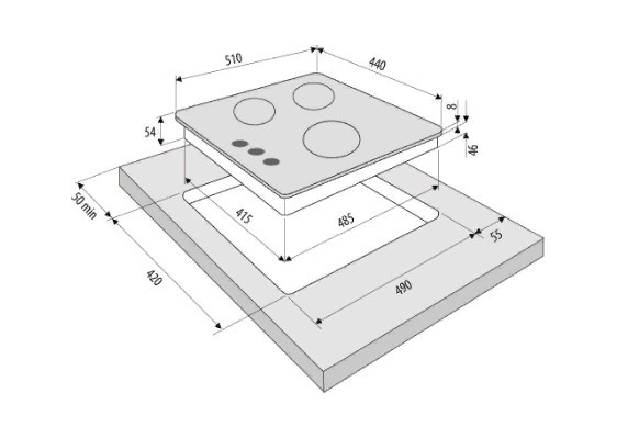 Газовая варочная поверхность Krona CORNIOLA 45 BL