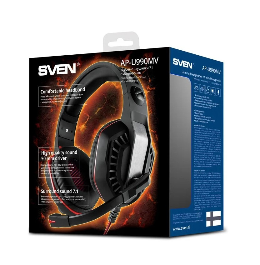 Компьютерная гарнитура SVEN AP-U990MV черный Компьютерная гарнитура SVEN AP-U990MV черный