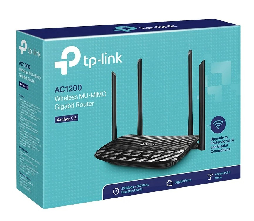 Wi-Fi роутер TP-LINK Archer C6, черный