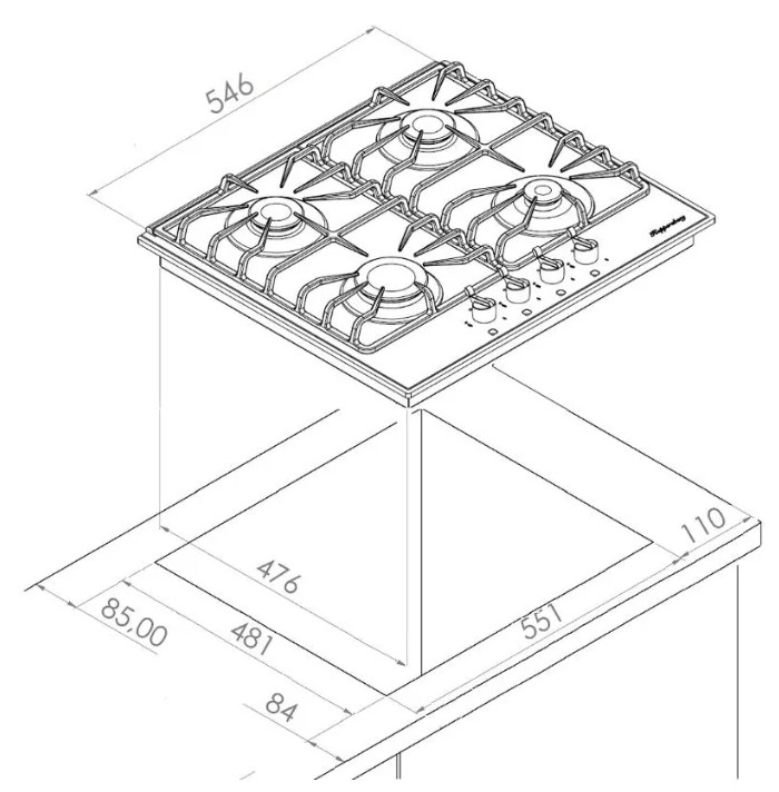 Газовая варочная панель Kuppersberg FQ601 W Газовая варочная панель Kuppersberg FQ601 W