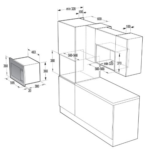 Встраиваемая микроволновая печь GORENJE BM201A4XG Встраиваемая микроволновая печь GORENJE BM201A4XG