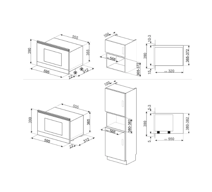 Встраиваемая микроволновая печь Smeg MP122N1 Встраиваемая микроволновая печь Smeg MP122N1