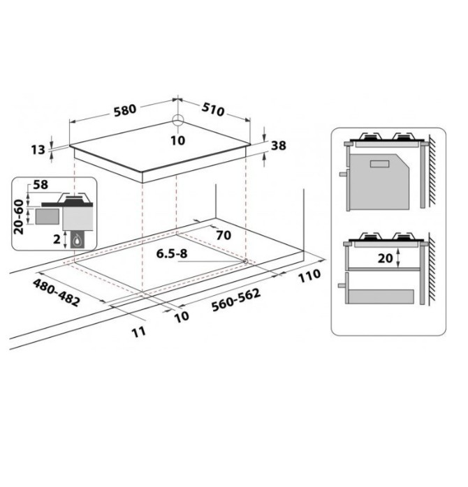 Поверхность газовая Whirlpool TGML 661 NB