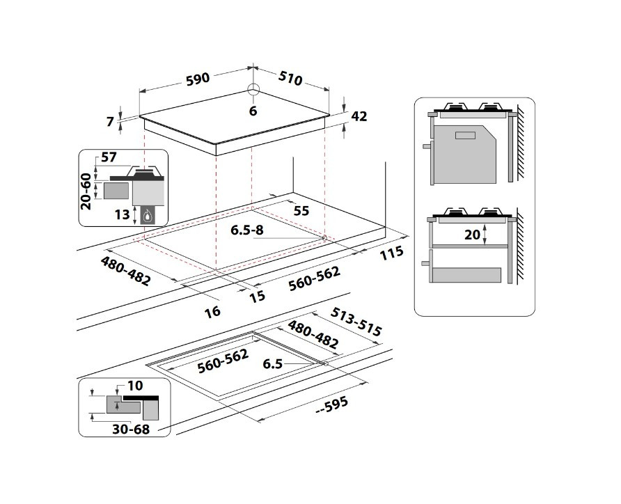 Газовая варочная панель Whirlpool AKT 625/NB1