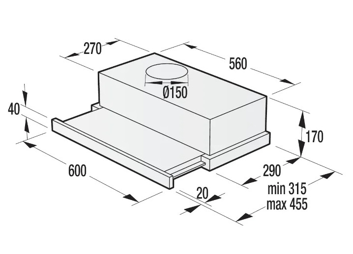 Встраиваемая вытяжка Gorenje BHP62CLB Встраиваемая вытяжка Gorenje BHP62CLB