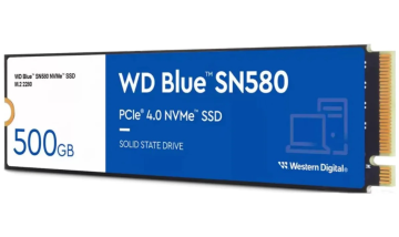 Жесткий диск SSD M.2 500GB WD Blue SN580 R4000/W3600 Mb/s PCIe Gen4 x4 WDS500G3B0E 300 TBW