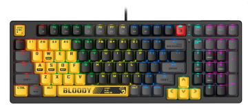 Механическая клавиатура A4Tech Bloody S98 Sports Lime желтый/серый USB