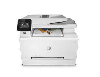 Мфу HP Color LaserJet Pro M283fdw, принтер/сканер/копир/факс, разрешение печати 600x600 dpi, скорость печати 21 стр/мин ч/б и цвет, сканер 600x600 dpi, устройство автоподачи оригиналов одностороннее 50 листов, автоматический дуплекс, запас бумаги 250 лист