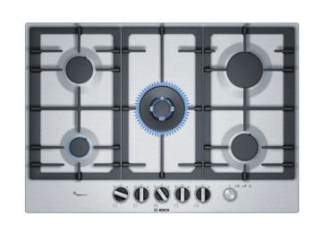 Газовая варочная панель Bosch PCQ7A5M90, серебристый