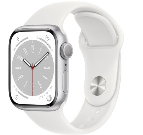 Смарт-часы Apple Watch Series 8 41mm Silver Aluminium Case with White Sport Band