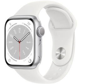 Смарт-часы Apple Watch Series 8 45mm Silver Aluminium Case with White Sport Band