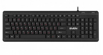 Клавиатура SVEN KB-E5700H USB, USB-хаб на 2 порта, Чёрный