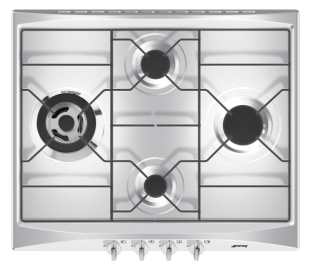 Газовая варочная панель SMEG SR264X2