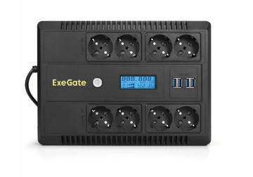 ИБП Exegate NEO Smart LHB-850.LCD.AVR.8SH.CH.RJ.USB, Black EX295014RUS