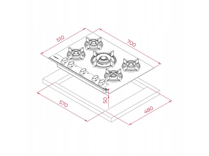 Газовая варочная панель TEKA GBC 75-G1 GBC BM (E5)