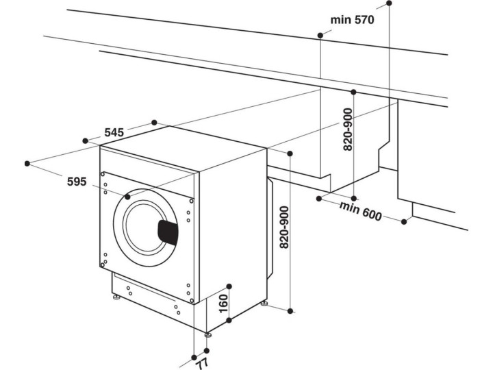 Встраиваемая стиральная машина Whirlpool BI WDWG 751482 EU N