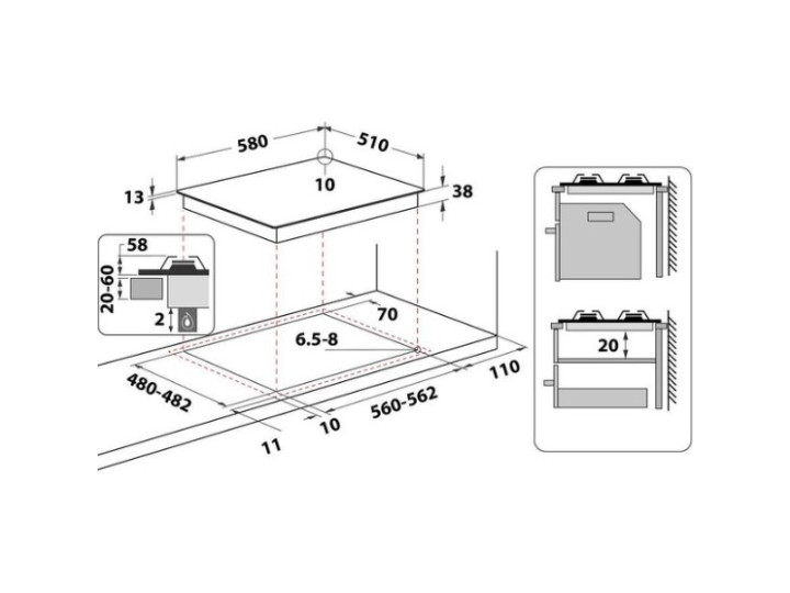 Газовая варочная панель Whirlpool TGML 660 NB Газовая варочная панель Whirlpool TGML 660 NB