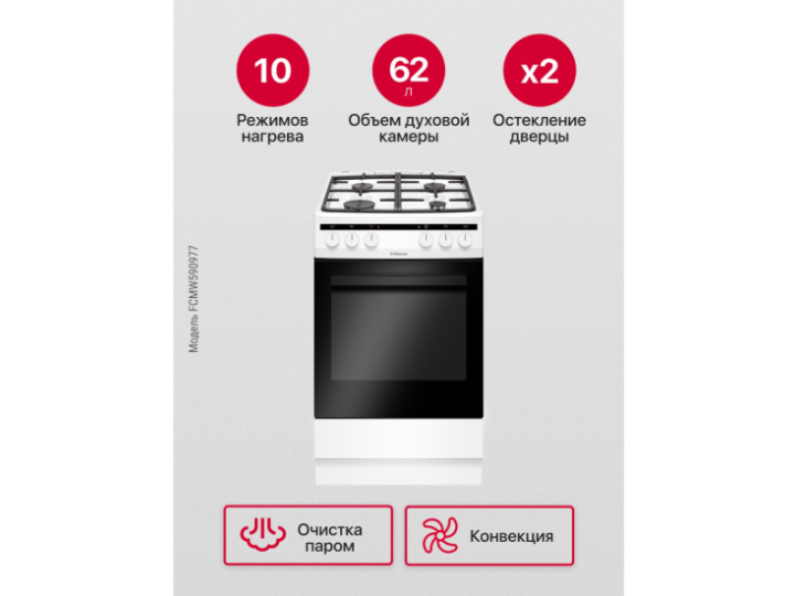 Комбинированная плита Hansa FCMW590977 Комбинированная плита Hansa FCMW590977