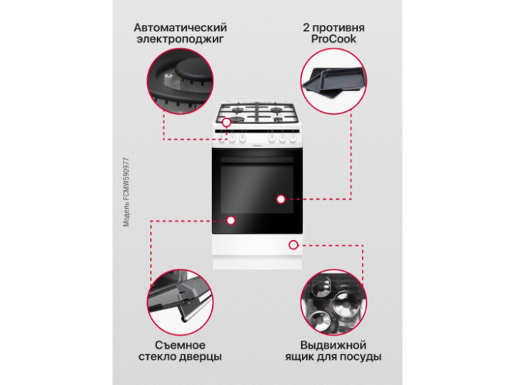 Комбинированная плита Hansa FCMW590977 Комбинированная плита Hansa FCMW590977