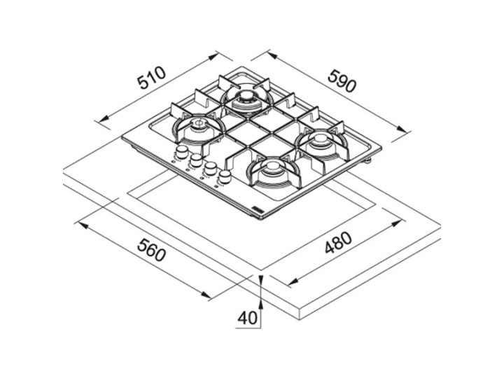 Газовая варочная панель Franke Maris FHMA 604 3G DC MB C