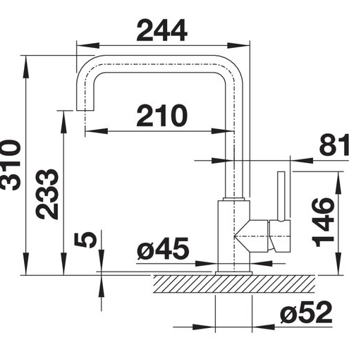 Смеситель Blanco Mili 523103 Антрацит Смеситель Blanco Mili 523103 Антрацит