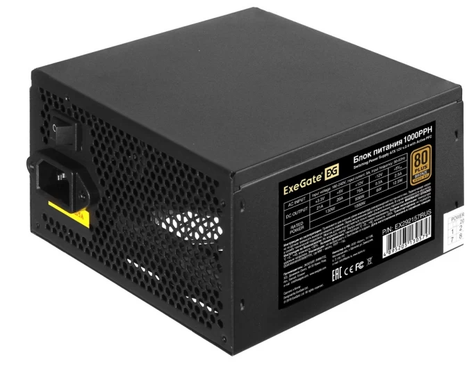 Блок питания 1000W EXEGATE 80 PLUS® Bronze 1000PPH-OEM Блок питания 1000W EXEGATE 80 PLUS® Bronze 1000PPH-OEM
