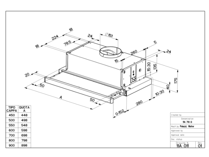 Встраиваемая вытяжка Faber FLEXA HIP AM/X A60