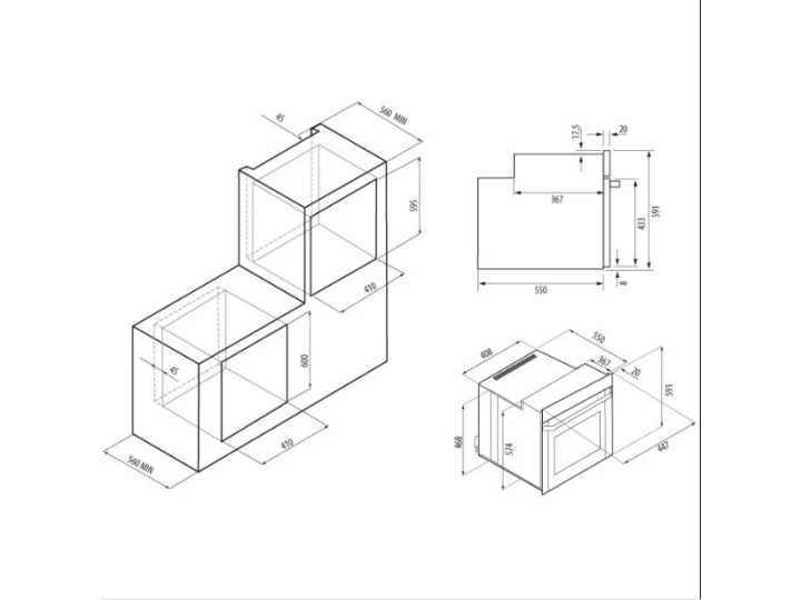 Духовой шкаф KRONA CORRENTE 45 BL